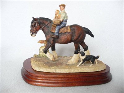 Lot 1001 - Border Fine Arts farmer and child on bay horse 'Off To The Fair', model No. EG06 by Anne Wall, Ltd.