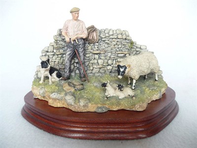 Lot 1020 - Border Fine Arts sheep group 'Safe Delivery', model No. JH96 by Ray Ayres, Ltd. edition No....