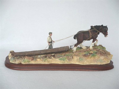 Lot 1028 - Border Fine Arts working horse 'Logging', model No. BO700 by Ray Ayres, Ltd. edition No....