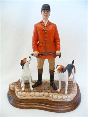 Lot 1038 - Border Fine Arts 'End of an Era' huntsman and two hounds, model No. BO881 by David Mayer, Ltd....