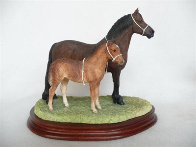 Lot 1048 - Border Fine Arts 'Welsh Cob Mare and Foal', model No. BO906 by Anne Wall, Ltd. edition No. 447/950