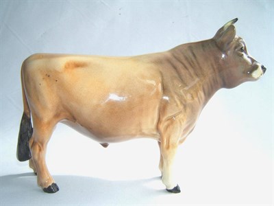 Lot 1081 - Beswick Jersey Bull Ch. 'Dunsley Coy Boy', model No. 1422, light brown gloss, 11.9cm high