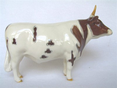 Lot 1082 - A Beswick Ayrshire Bull Ch, 'Whitehill Mandate', model No. 1454B, brown and white gloss, 13.3cm...