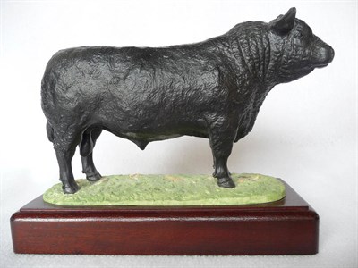 Lot 1098 - A Shebeg Pottery Aberdeen Angus Bull, modelled by John Harper, black, matt glazed, 20.8cm high...