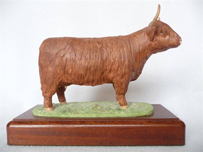 Lot 1100 - A Shebeg Pottery Highland Cow, modelled by John Harper, red/brown, matt glazed, 19.6cm high...