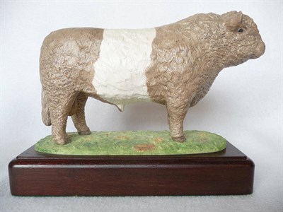 Lot 1102 - A Shebeg Pottery Dun Belted Galloway Bull, modelled by John Harper, Ltd. edition No. 21/100,...