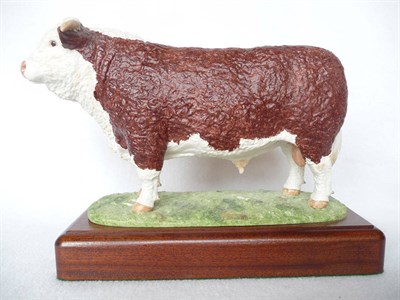 Lot 1105 - A Shebeg Pottery Hereford Bull, modelled by John Harper, red/brown, matt glazed, 21.3cm high on...