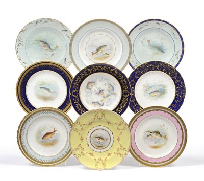 Lot 28 - Nine Royal Crown Derby Porcelain Cabinet Plates, Cuthbert Gresley, 1906, 1910, 1911 and 1939,...