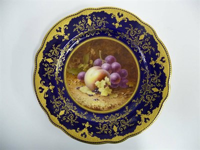 Lot 29 - A Coalport Fruit Painted Cabinet Plate, Frederick Chivers, circa 1920-30, shaped circular,...