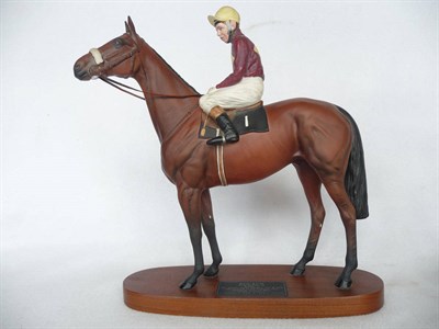 Lot 1126 - Beswick Racehorse Red Rum and Brian Fletcher, model No. 2511, bay horse, jockey in red and...