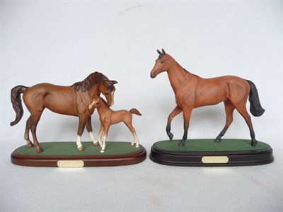 Lot 1129 - A Beswick Racehorse 'Red Rum' (style 2), model No. A226, bay matt, 22.9cm high on wood plinth...