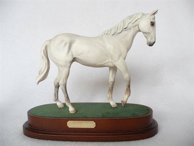 Lot 1130 - Royal Doulton horse 'Desert Orchid' style two, model No. DA184, light grey matt, 19.7cm high on...