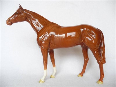 Lot 1137 - Beswick Chestnut Racehorse, large model No. 1564, gloss, 28.5cm high