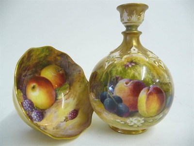 Lot 31 - A Royal Worcester Porcelain Fruit Painted Vase, William Albert Ricketts, circa 1926, of...
