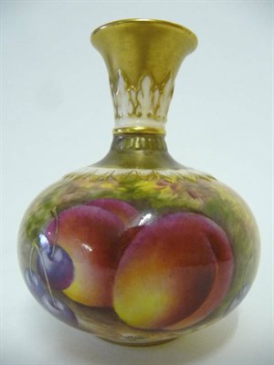Lot 32 - A Royal Worcester Porcelain Fruit Painted Vase, E Townsend, 1931, the trumpet neck moulded with...
