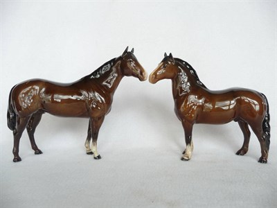 Lot 1157 - Beswick Brown Welsh Cob first version, model No. 1793, gloss, 19.1cm high and Beswick Brown Quarter