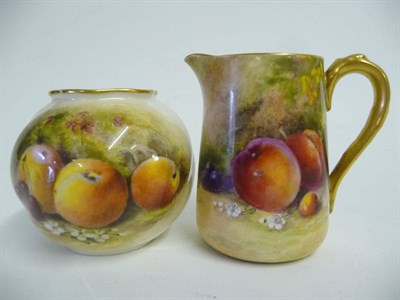 Lot 33 - A Royal Worcester Porcelain Fruit Painted Vase, William Albert Ricketts, 1923, of wrythen...