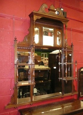 Lot 1164 - A walnut framed over-mantel mirror