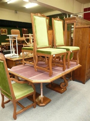 Lot 1184 - Comprising extending Canadian dining table and six chairs