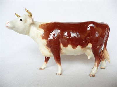 Lot 1096A - Beswick Hereford Cow, model No. 948, brown and white gloss, 12.7cm high