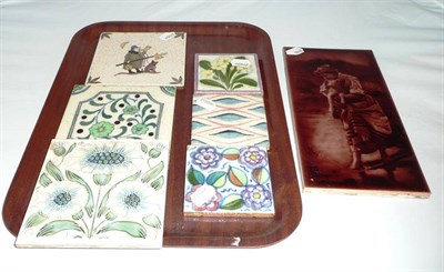 Lot 3 - Sherwin and Cotton tile "Spring", four Wade tiles, two others (7)