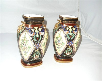 Lot 11 - Pair of Noritake "Cloisonne" vases (2)