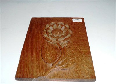 Lot 15 - Carved oak panel of a Yorkshire rose