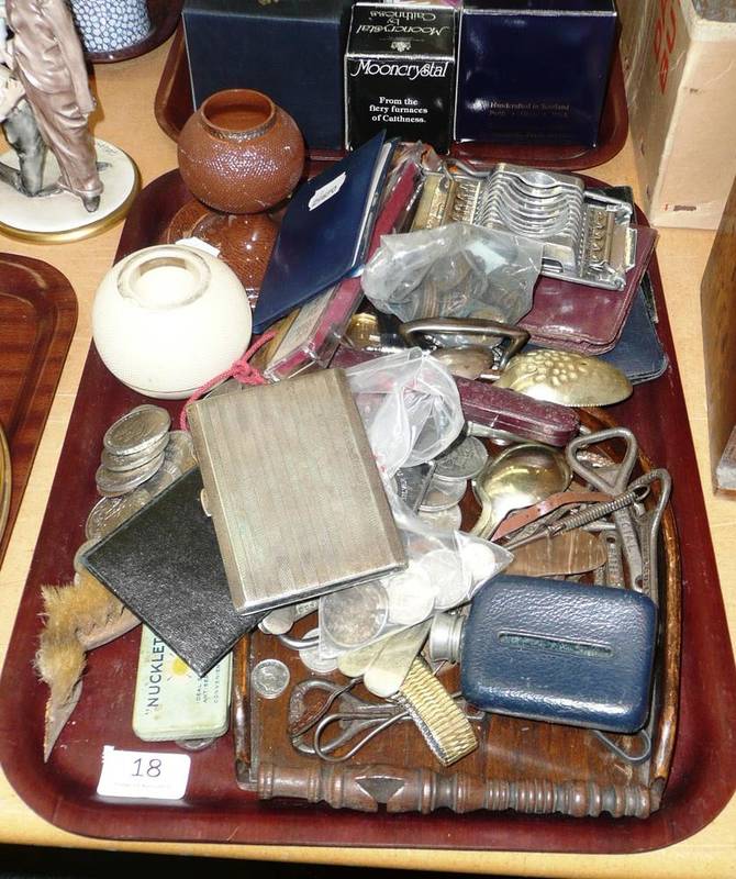 Lot 18 - Coins, watches, cutlery, cigarette case etc