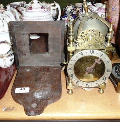 Lot 44 - Lantern clock and bracket with weights