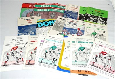 Lot 80 - Twenty Eight Rugby League Programmes, mainly 1950's and 60's, including Challenge Cup finals...