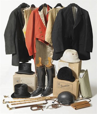 Lot 105 - A Collection of Hunting Memorabilia, including a hunting pink dress tail coat and two...