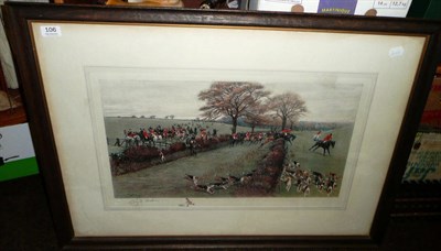 Lot 106 - Cecil Aldin - 'Hunting Countries - The South Berks Hunt', coloured photogravure, signed...