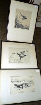 Lot 113 - Winifred Marie Louise Austin RI RE - 'Hole in the Ice', tufted ducks on marshland, black and...