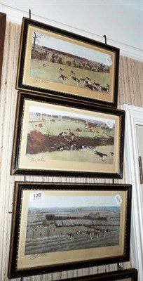 Lot 126 - Cecil Aldin - 'The Hunting Countries of England', a set of five colour prints laid down, each...