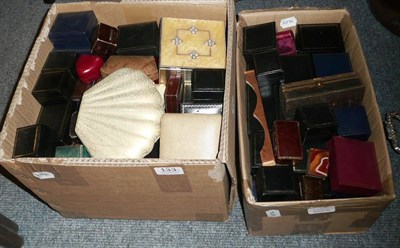 Lot 133 - A quantity of jewellery cases in two boxes