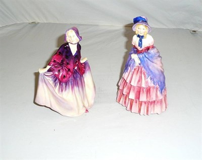 Lot 145 - Two Royal Doulton china figures 'Sweet Anne' HN1496 and a Victorian lady HN728