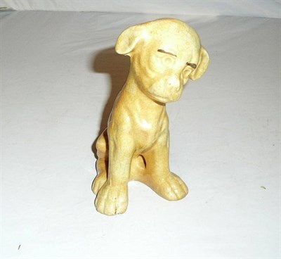 Lot 148 - An English pottery puppy, modelled seated, partial mark "MADE ENG", 14cm