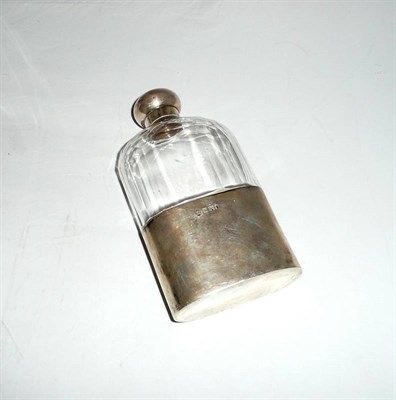 Lot 153 - A silver hip flask