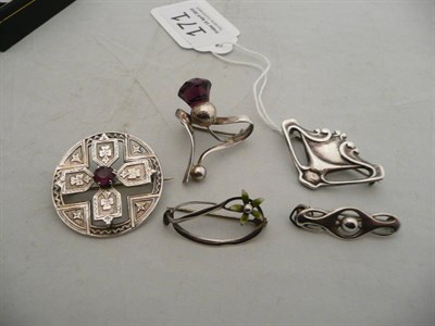 Lot 171 - Three Charles Horner brooches, an Iona brooch and another