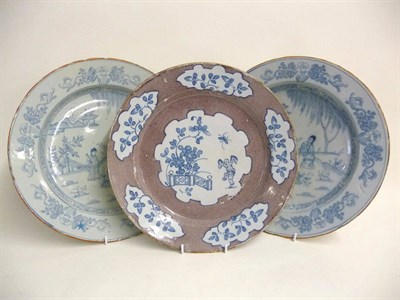 Lot 66 - A Tin Glazed Pottery Circular Plate, London or Bristol, circa 1740-60, the manganese powdered...