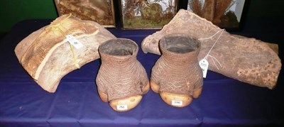 Lot 196 - A Pair of Rhinoceros Foot Stick Stands, circa 1938, naturalistically cut and prepared, each...