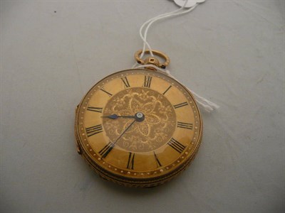 Lot 253 - An 18 carat gold fob watch