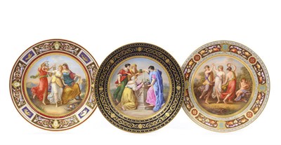 Lot 80 - Three "Vienna" Porcelain Cabinet Plates, circa 1880, each circular, comprising a pair, each painted