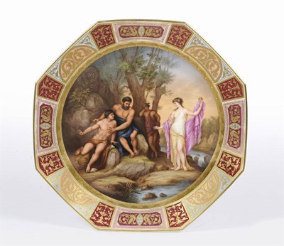 Lot 85 - A German "Vienna" Octagonal Cabinet Plate, Pandora and Prometheus, circa 1890, the central circular