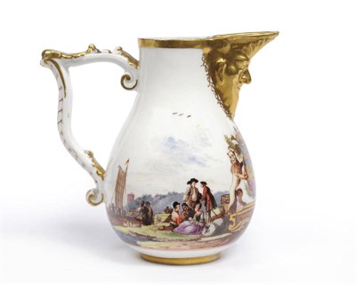 Lot 98 - A Meissen Porcelain Armorial Hot Milk Jug, from the Mauro D'Averso Service, decorated in the manner