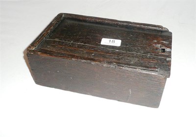 Lot 18 - 18th century oak candle box