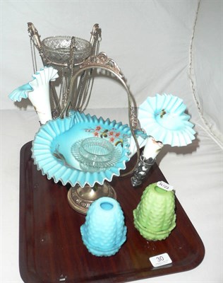 Lot 30 - Two centre pieces and two night lights on plated stands