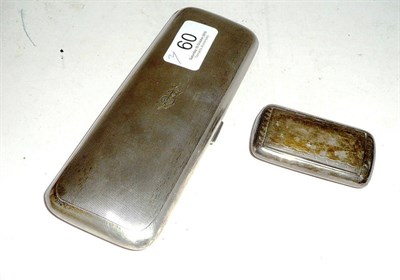 Lot 60 - Silver case and a silver snuff box (2)