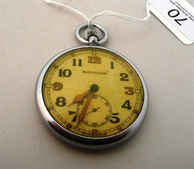Lot 70 - A nickel-plated military pocket watch signed 'Jaeger-le-Coultre'