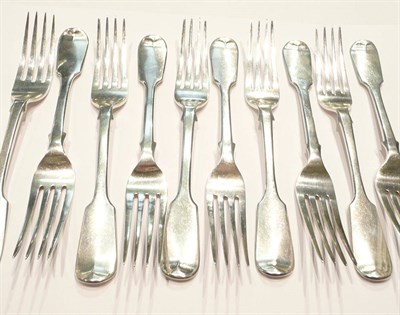 Lot 73 - Ten silver table forks (approx 24 oz)